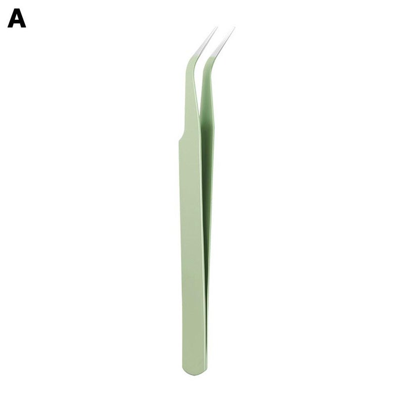 BQI false eyelash tweezers, Golden Feather tweezers, eyelash extension tool for beginners, stainless steel round-tipped eyelash tweezers.